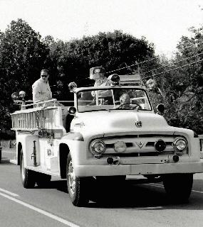 Ernest Jones in open cab